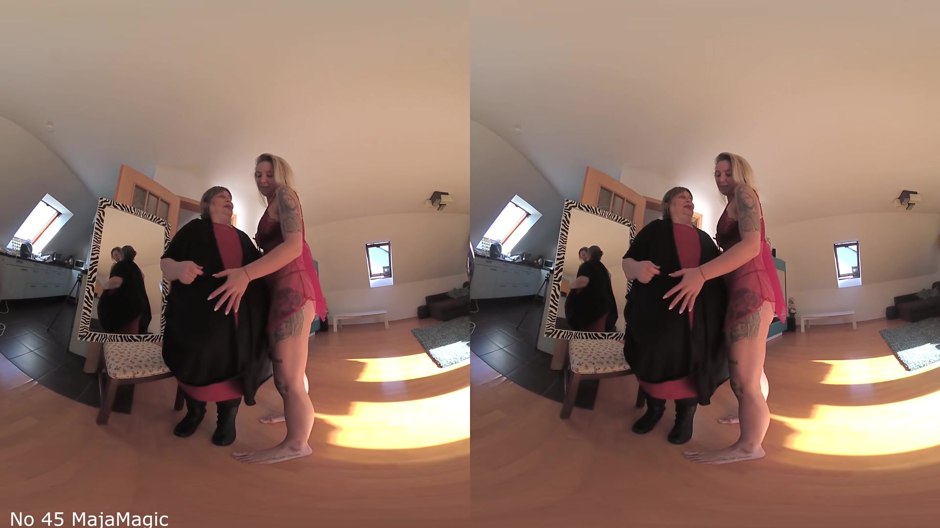 The Red Dress Strip With Karola And Rose - MajaMagic