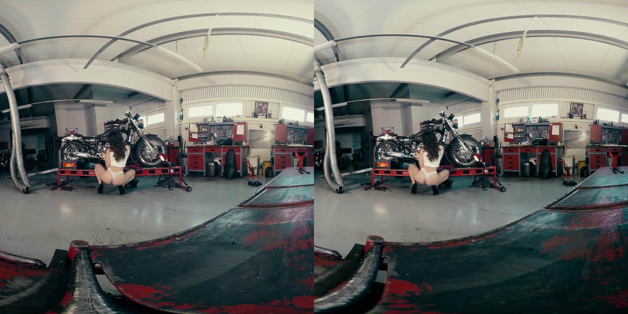 Rachel Evans in Rachel Gets Naked While Cleaning Her Motorcycle - BravoModelsMedia
