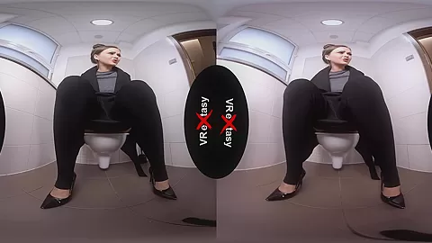 Tina Kay in Toilet - teen 18+ Solo Model Fingers in Bathroom