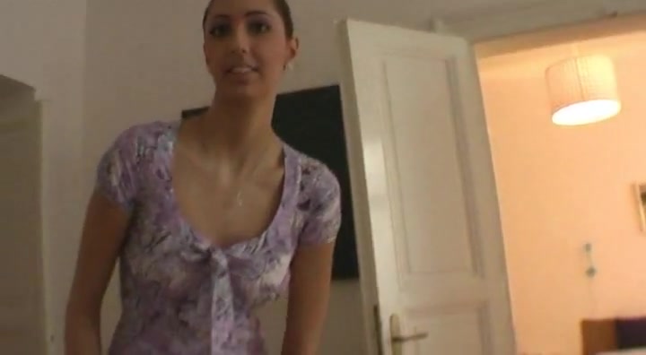 Real czech brunette gets butt massage