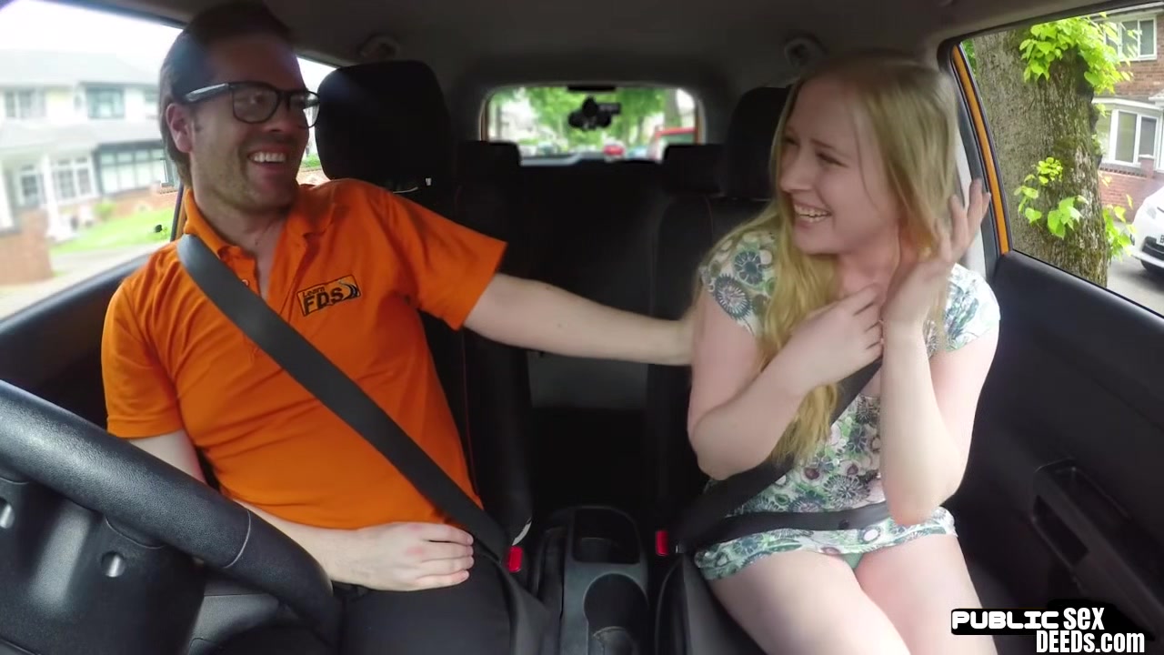 Car instructor fills her pussy with cock in POV car fuck