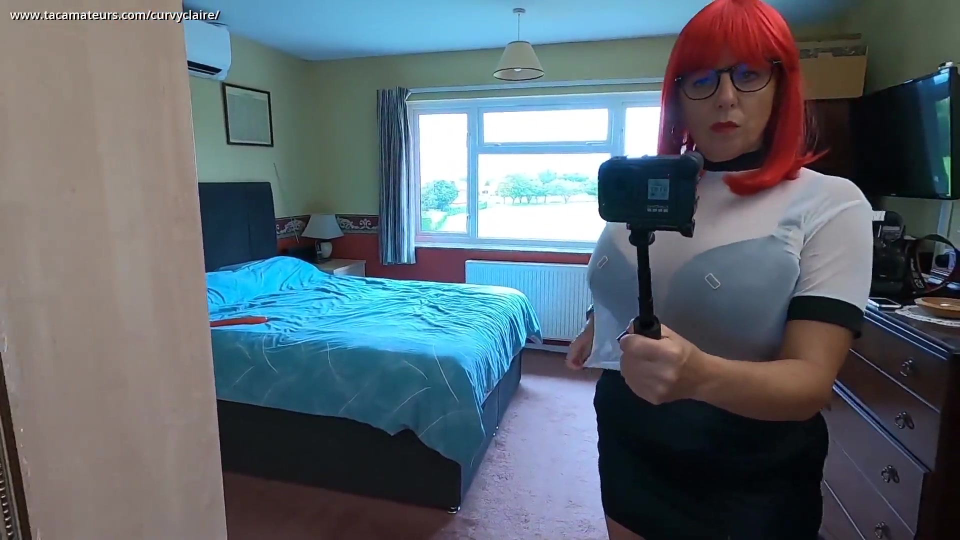 Red Head Wet Look Pt1 - CurvyClaire