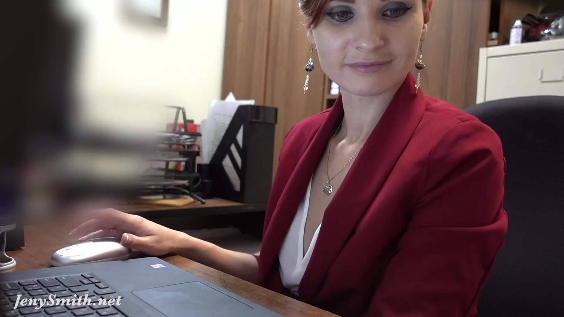 I've got a job. Jeny Smith gets naked at her new job