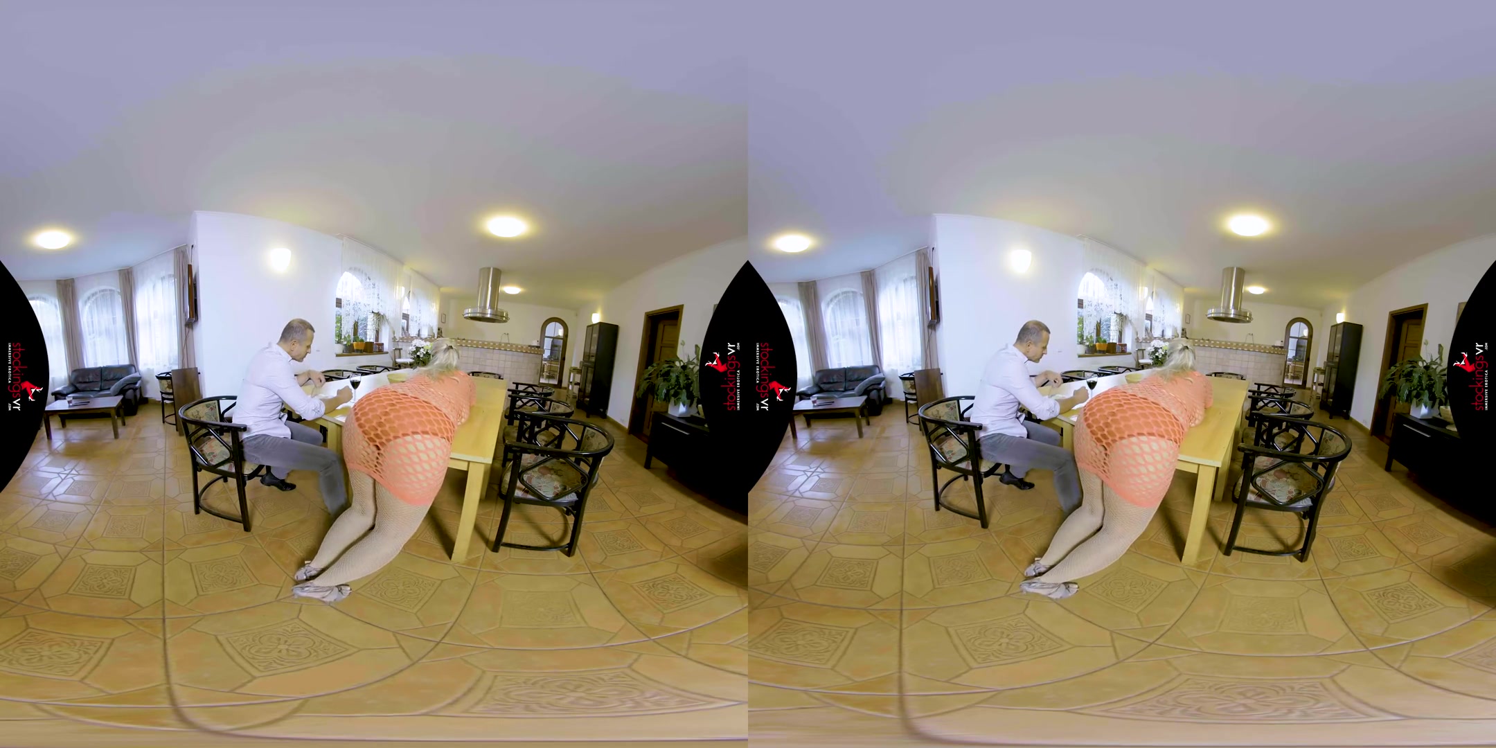 Fucking In Fishnets - BBW with Big Tits Bent Over the Counter 3D Porn