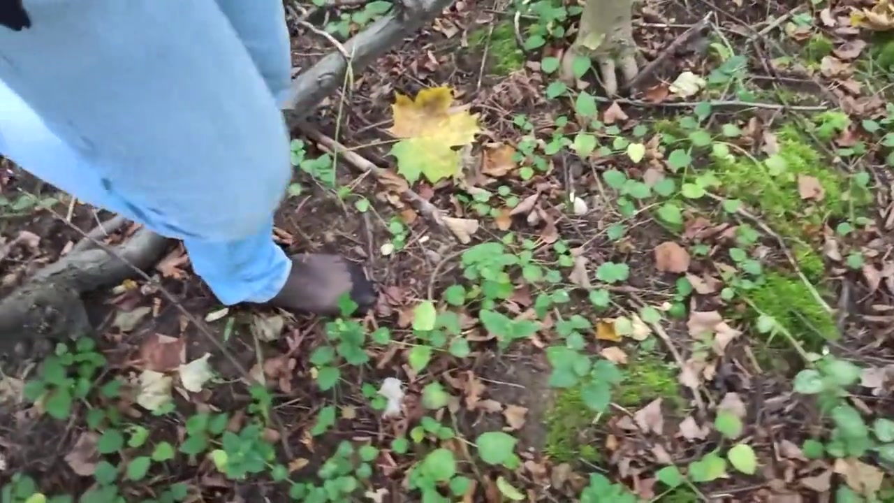 Risky Walking In The Forest Barefoot With Pantyhose I Also Needed To Pee!