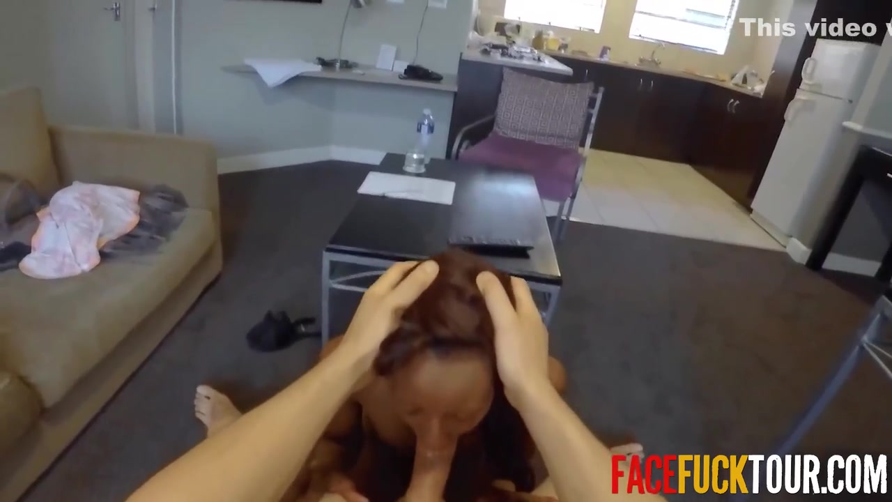 Ebony Babe Total Submission Face Fucking Huge White Cock