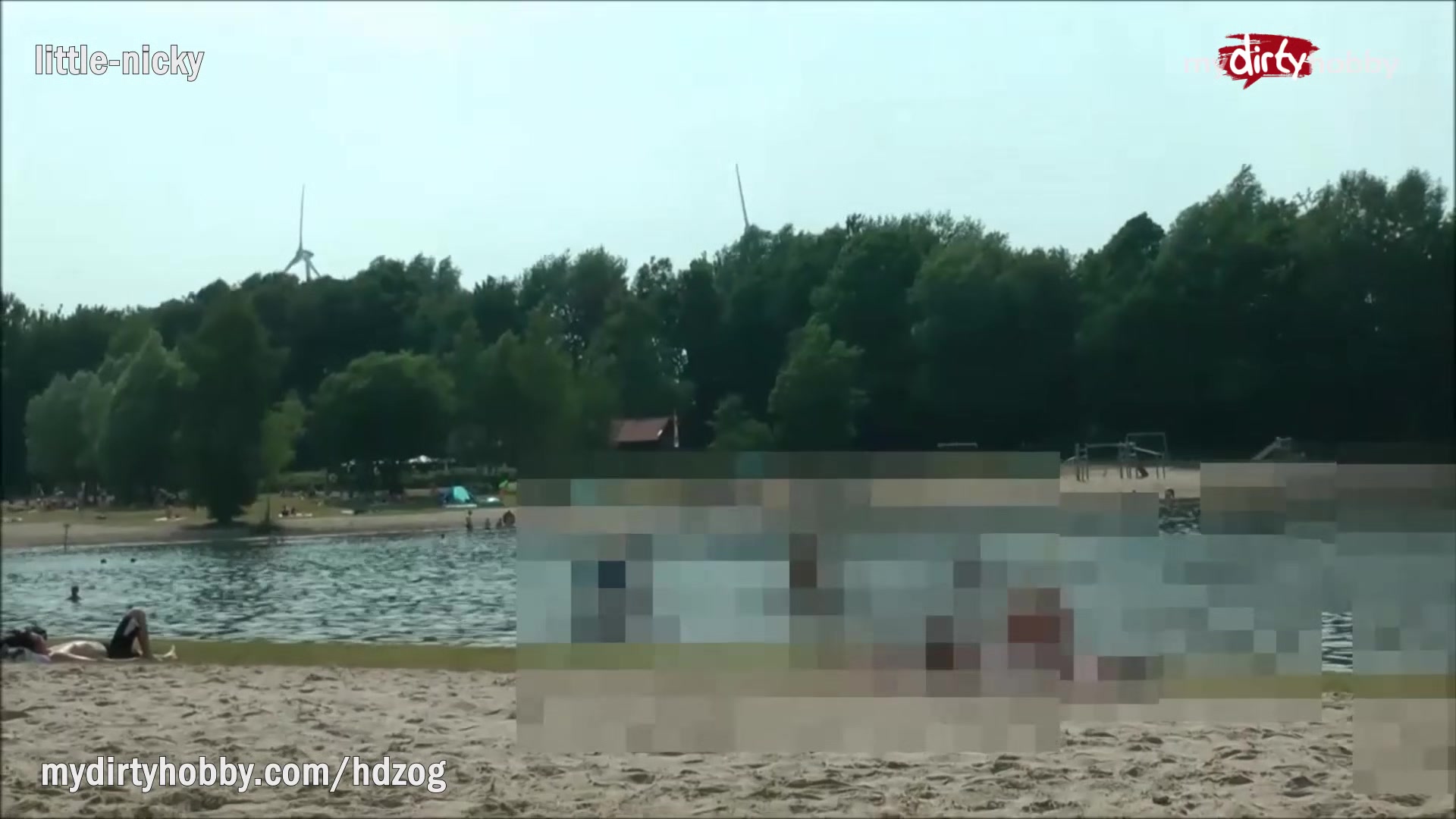 MyDirtyHobby - teen 18+ redhead babe squirts on a public beach