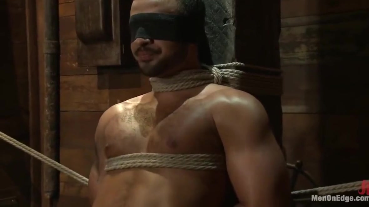 Bound Captured Stud Cums In Mid-air - Damian Taylor And Sebastian Keys