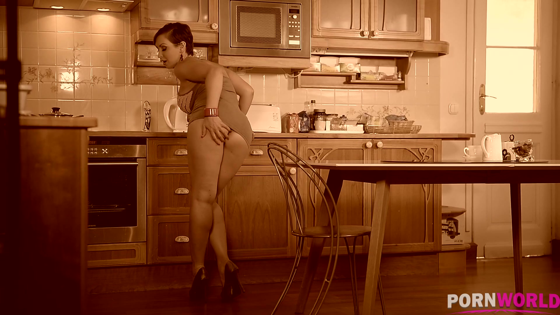 Thick and Juicy - Curvy Ass'd Milf Gets Down in the Kitchen - PornWorld