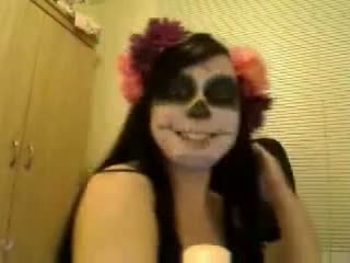 GF gets nude and horny on Halloween