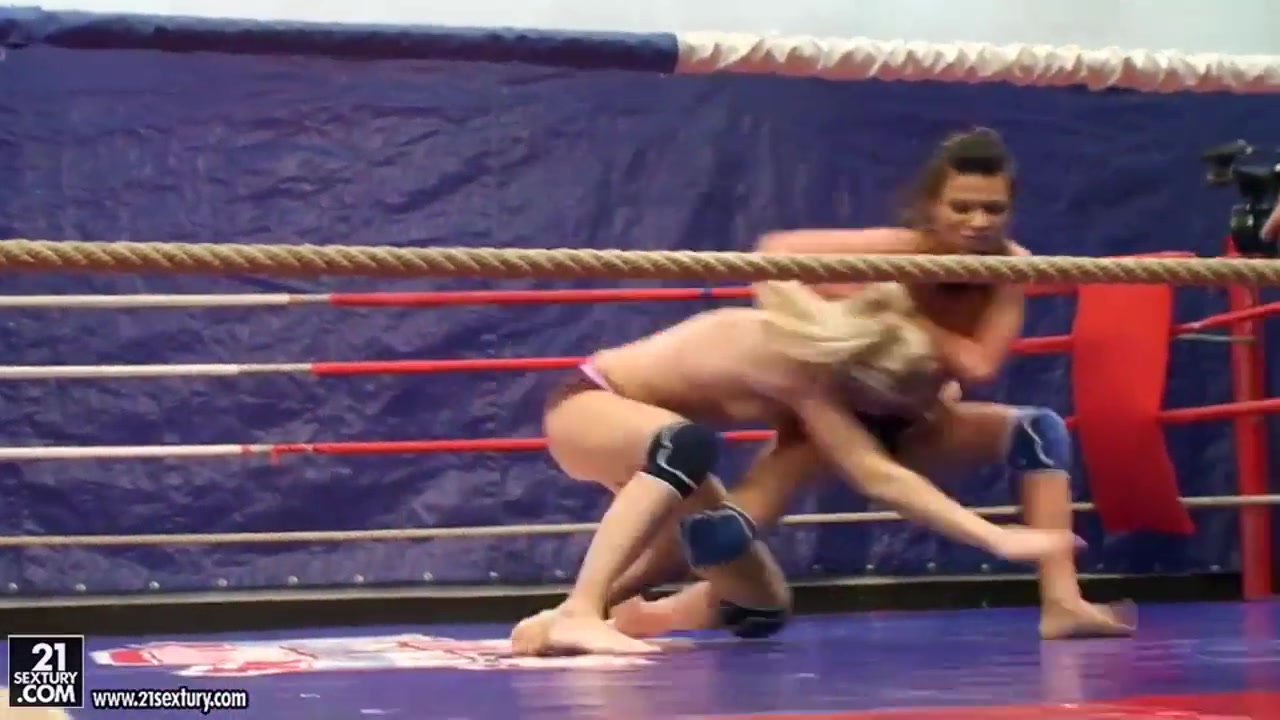 Topless teen 18+ chicks in a nude fight club video