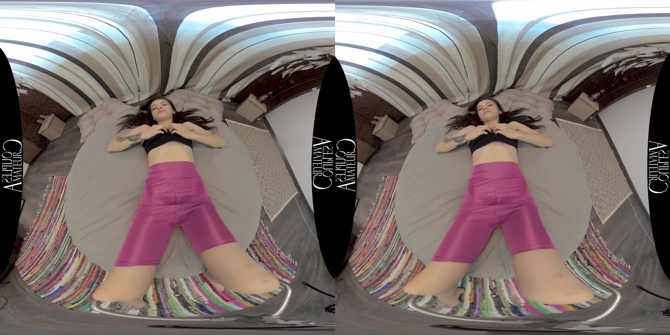 Amateur Brunette teen 18+ Plays Her Pussy Like A Banjo - AmateurCouplesVR