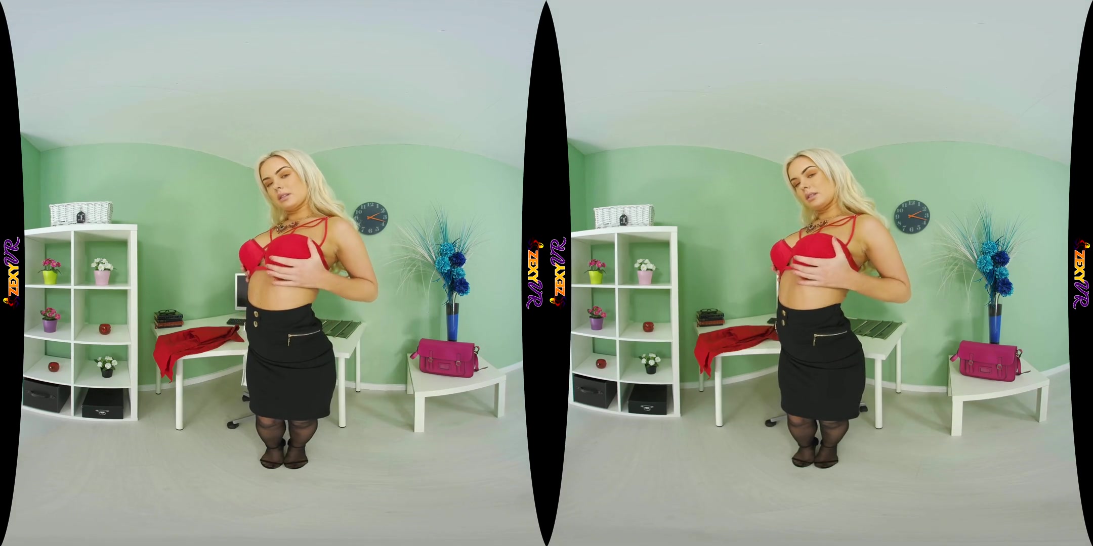 Workin' Hard - Busty Big Ass Office Stockings Striptease