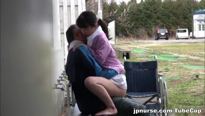 Japanese babe is a wild nurse when outdoors