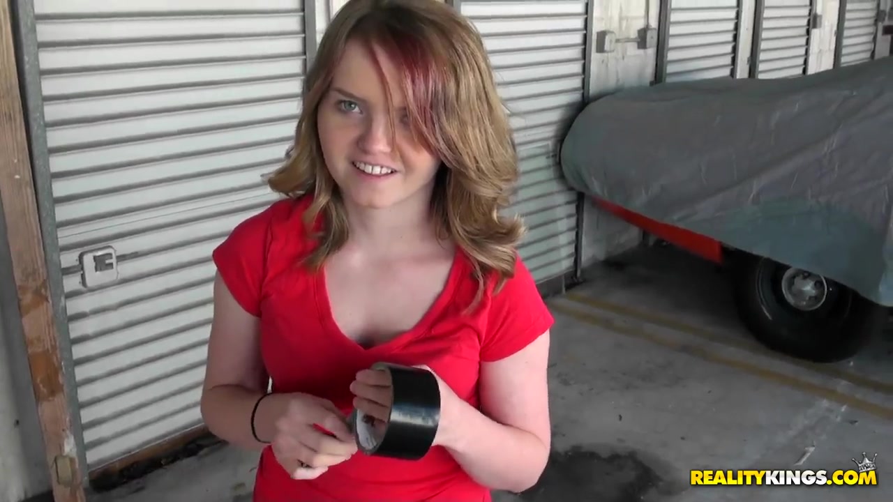 teen 18+ cutie sucking a cock for money in the garage