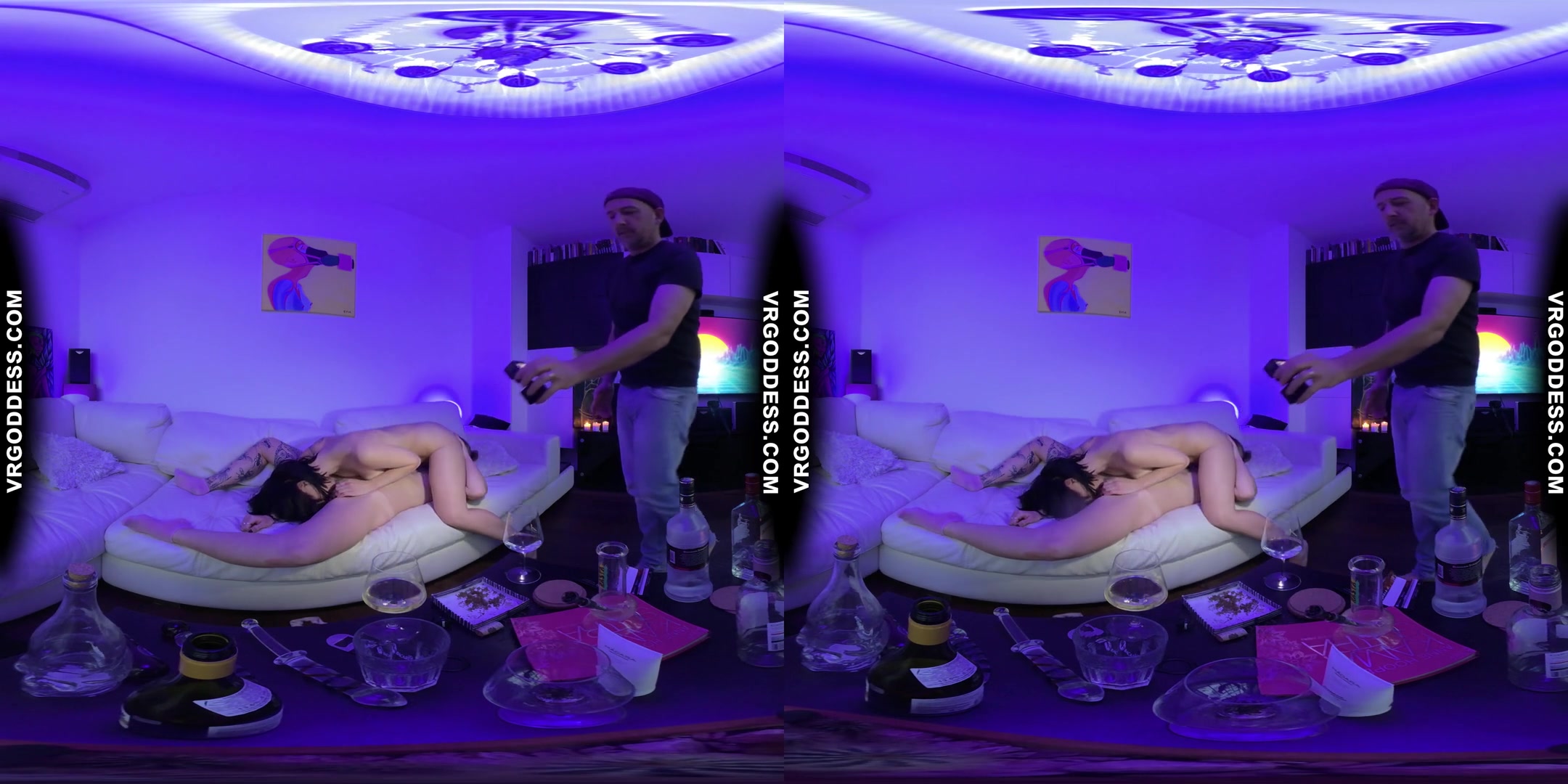 Black Light Chilling With Lesbians Alex And Blake Pussy Licking Drinking Lesbo Private Party