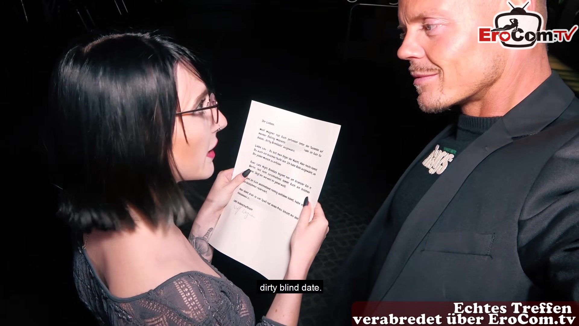 german amateur skinny student teen 18+ public pick up Date and seduced with glasses