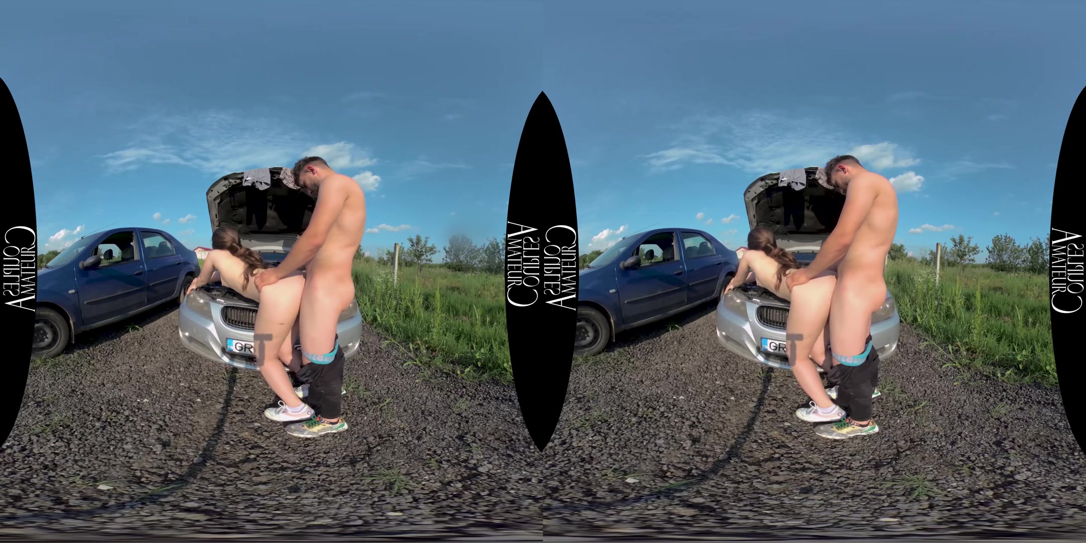 Fix my car and Fuck my pussy - AmateurCouplesVR
