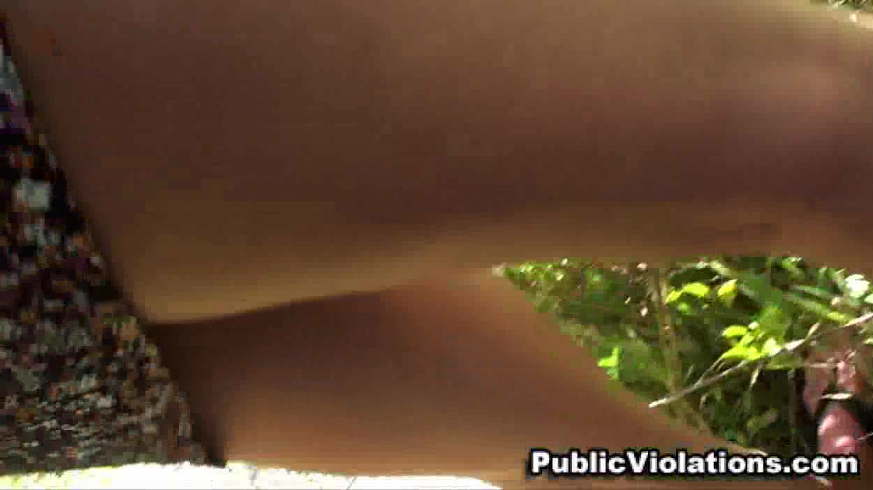 Dark-haired bitch engulfing cock outside in the amateur porn vid
