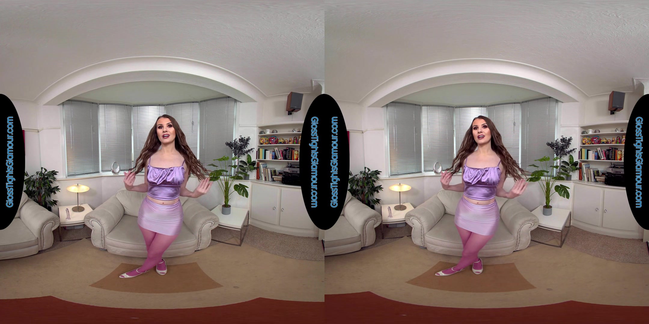 Brook Logan Pink Crotchless Glossy Legwear Treat Joi & Dildo - 8k Vr