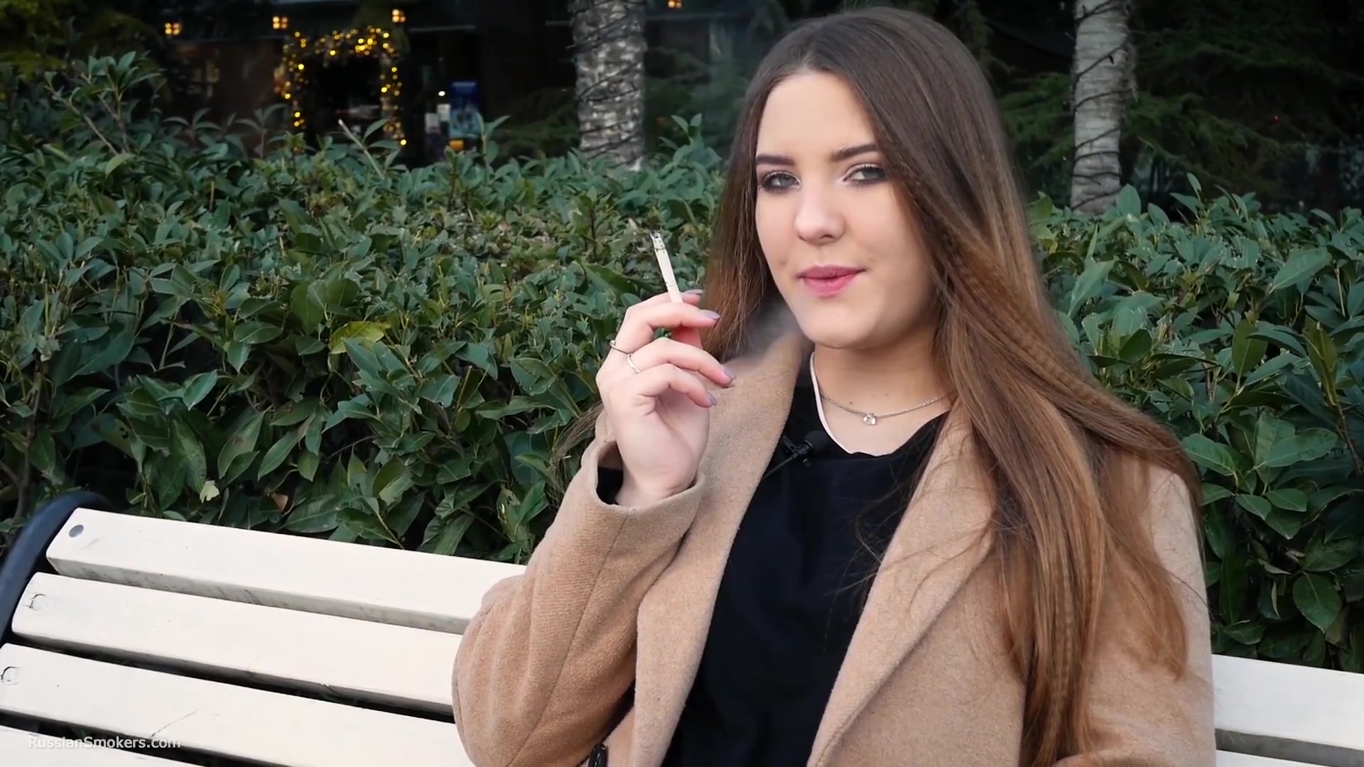 Russian Girl Spends Her Lunch Break Smoking 3 Cigs In A Row