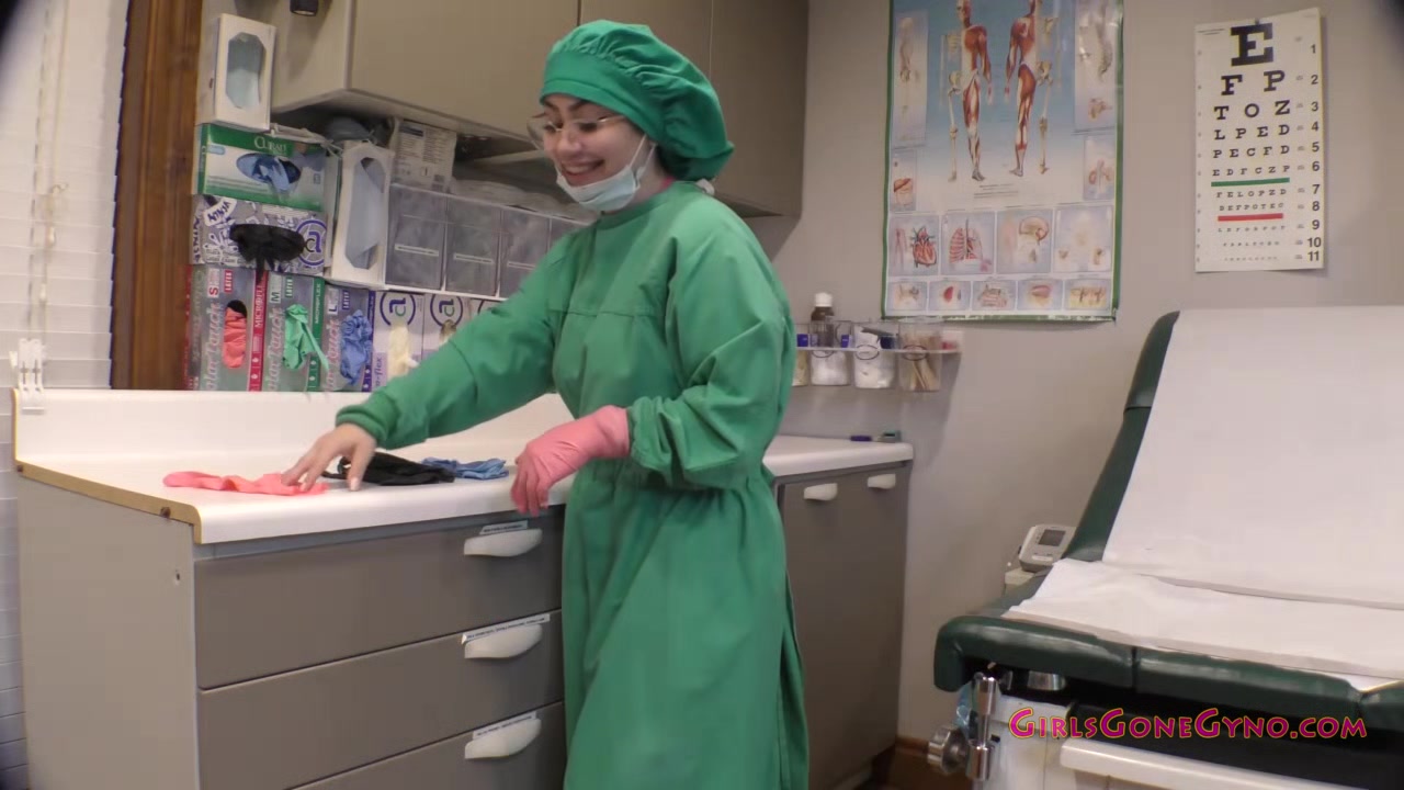 Nurse Lenna Lux Trying On Gloves - Part 1 of 1
