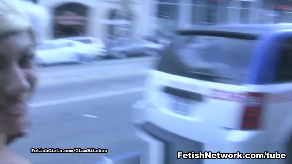 Girl in boots and nylons walks all over a man - GlamBitches