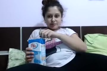 Lovely Indian girlfriend shows her tits on the webcam