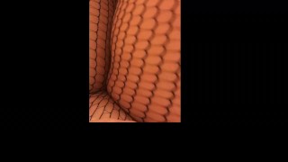 Big tit blonde pussy play in fishnets moaning