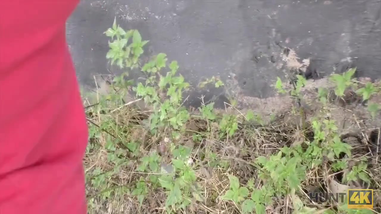 HUNT4K. Guy needs cash so why allows stranger to fuck his cute GF Liliane