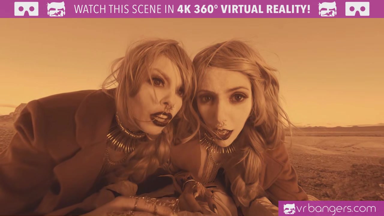 VRBangers.com-Two hot blonde babes fucking hard on mars parody threesome