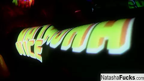Natasha Nice in Busty Natasha Shoots A Fun And Sexy Black Light Video - NatashaNice