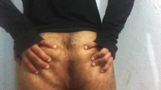 HORNY HAIRY LATIN BOY PLAYING WITH BIG ASS