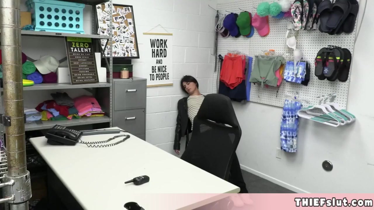 Cute Short Haired Shoplifter Has A Trick But Looks Like It Wont Work