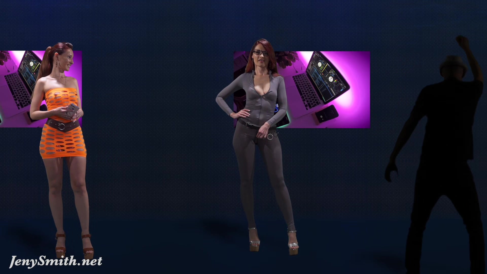Naked Singer on stage. Virtual Reality