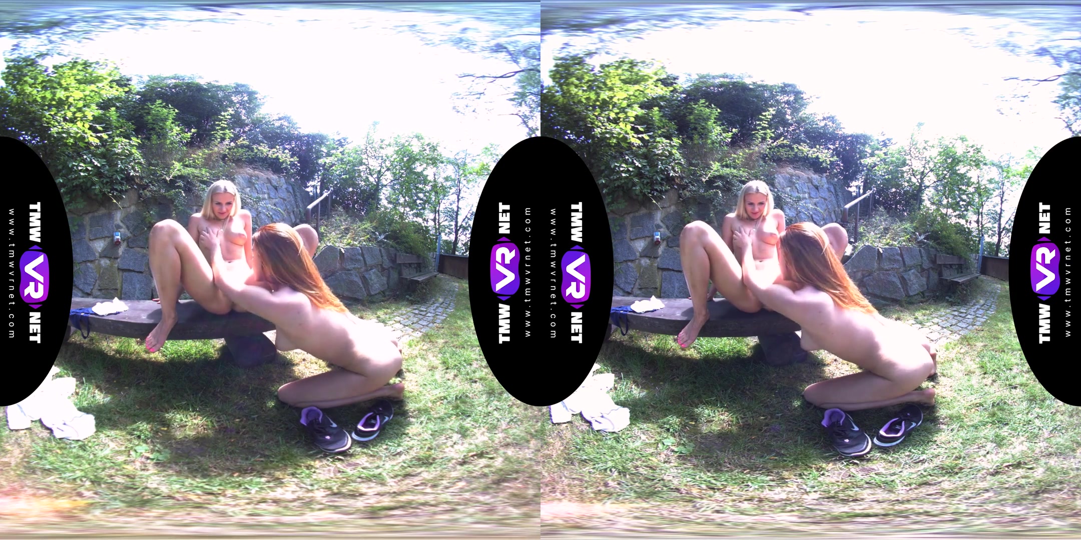 Candy Red & Katy Sky in Yoga Lesbians Orgasm Outdoors - TmwVRNet