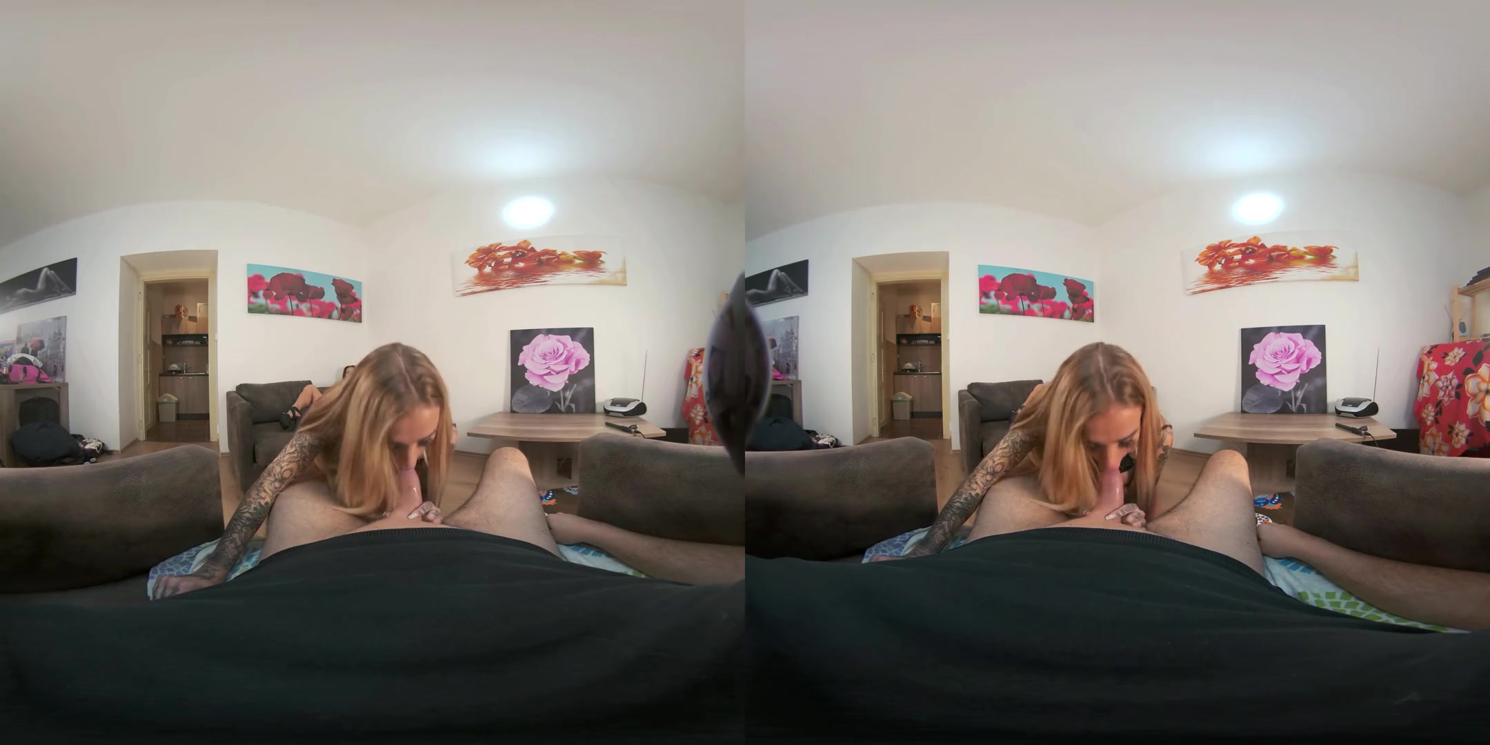 Barbie Esm and Daisy Lee: The Red and the Black - Amazing MFF Threesome Blowjob with Two Pornstars