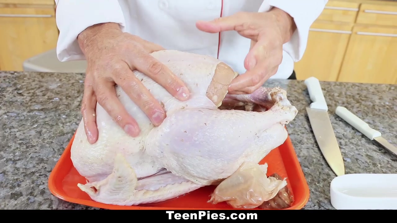 TeenPies - Tiny teen 18+ Creampied by Chef on Thanskgiving
