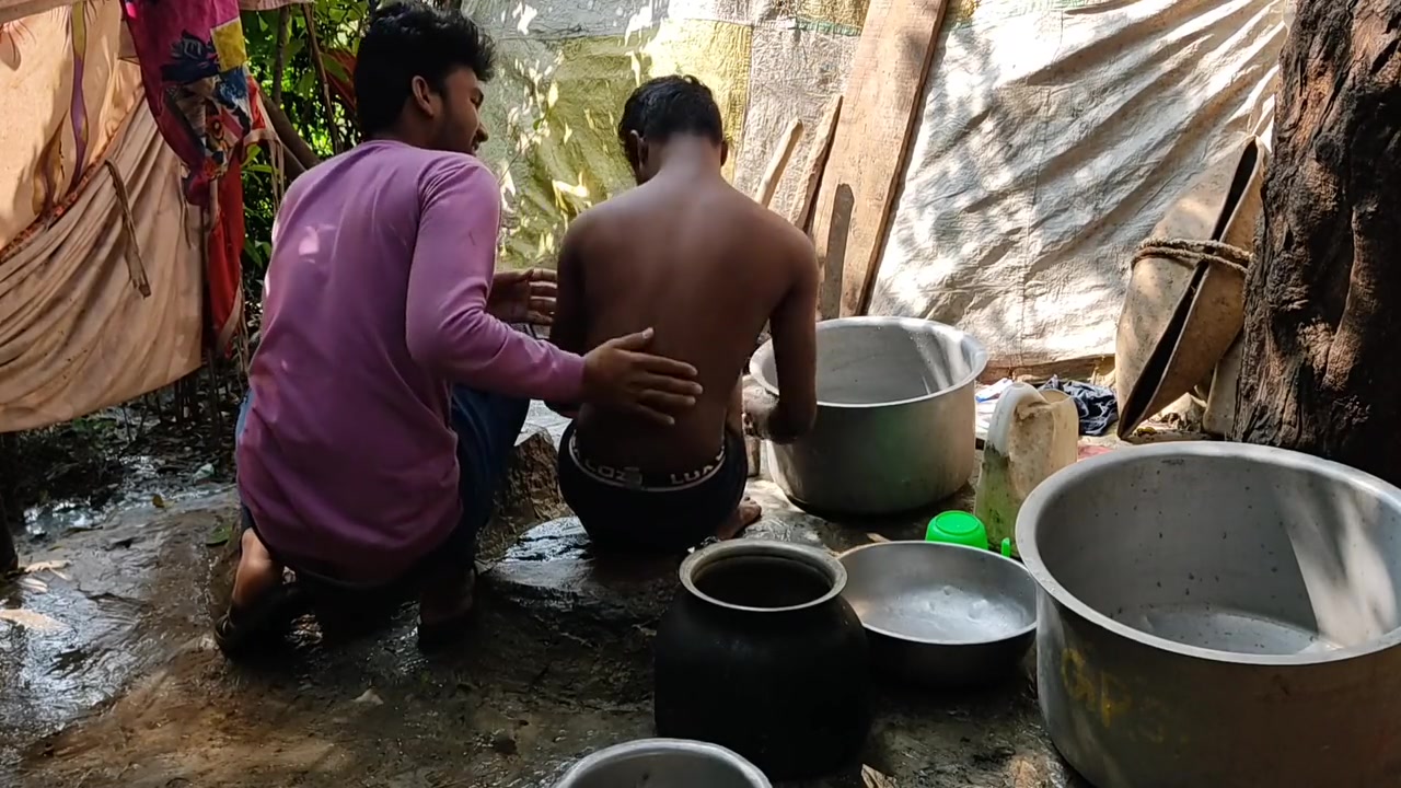 Two College Boys Are Parking Their Car And Taking Bath In Cold Water In The Village - Indian Gay Movies In Hindi With Gay Boy