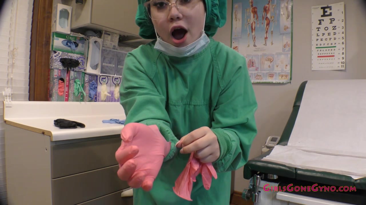 Nurse Lenna Lux Trying On Gloves - Part 1 of 1