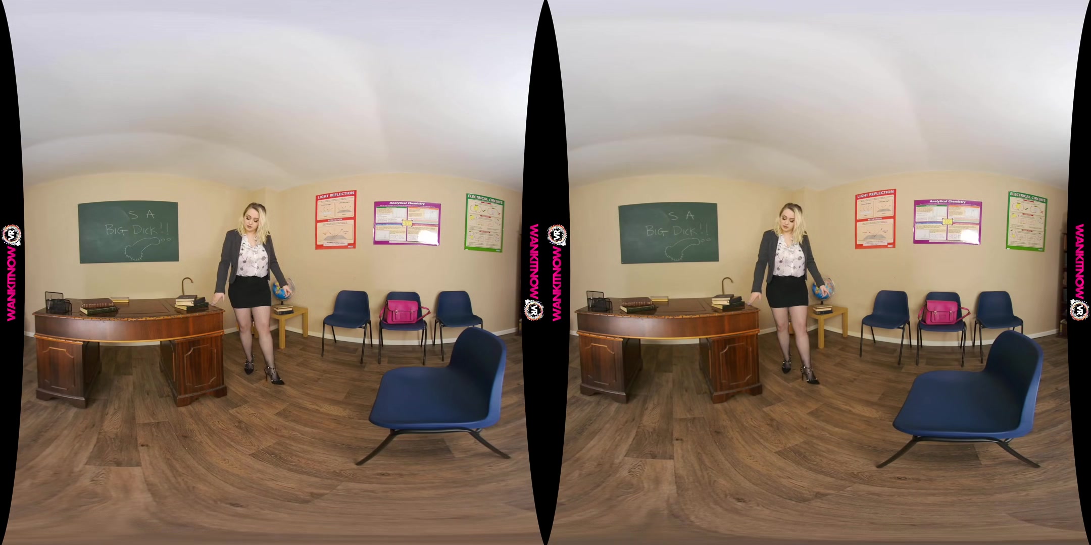 Who Has A Big Dick? - Big Tits Blonde Teacher Solo Stripping