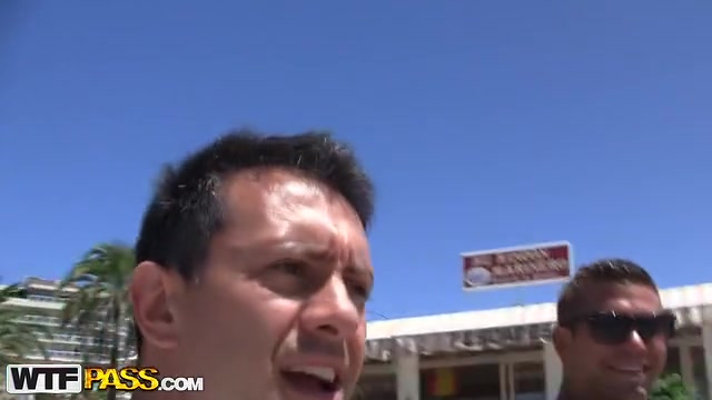 Naughty slender dark brown goes for risky pickup fuck