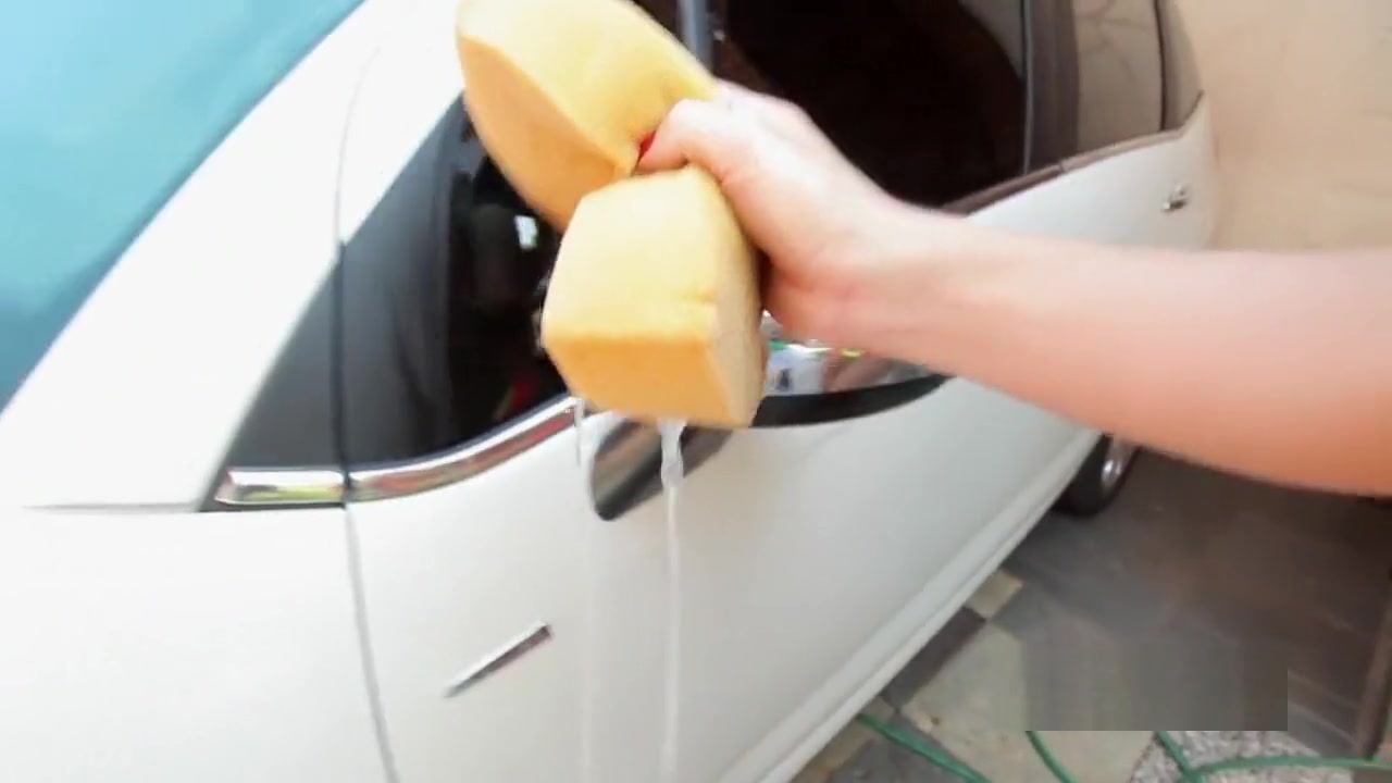 Sexy tranny car washing and banging