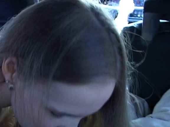 Intimate sex movie with lengthy haired gal oral in the car