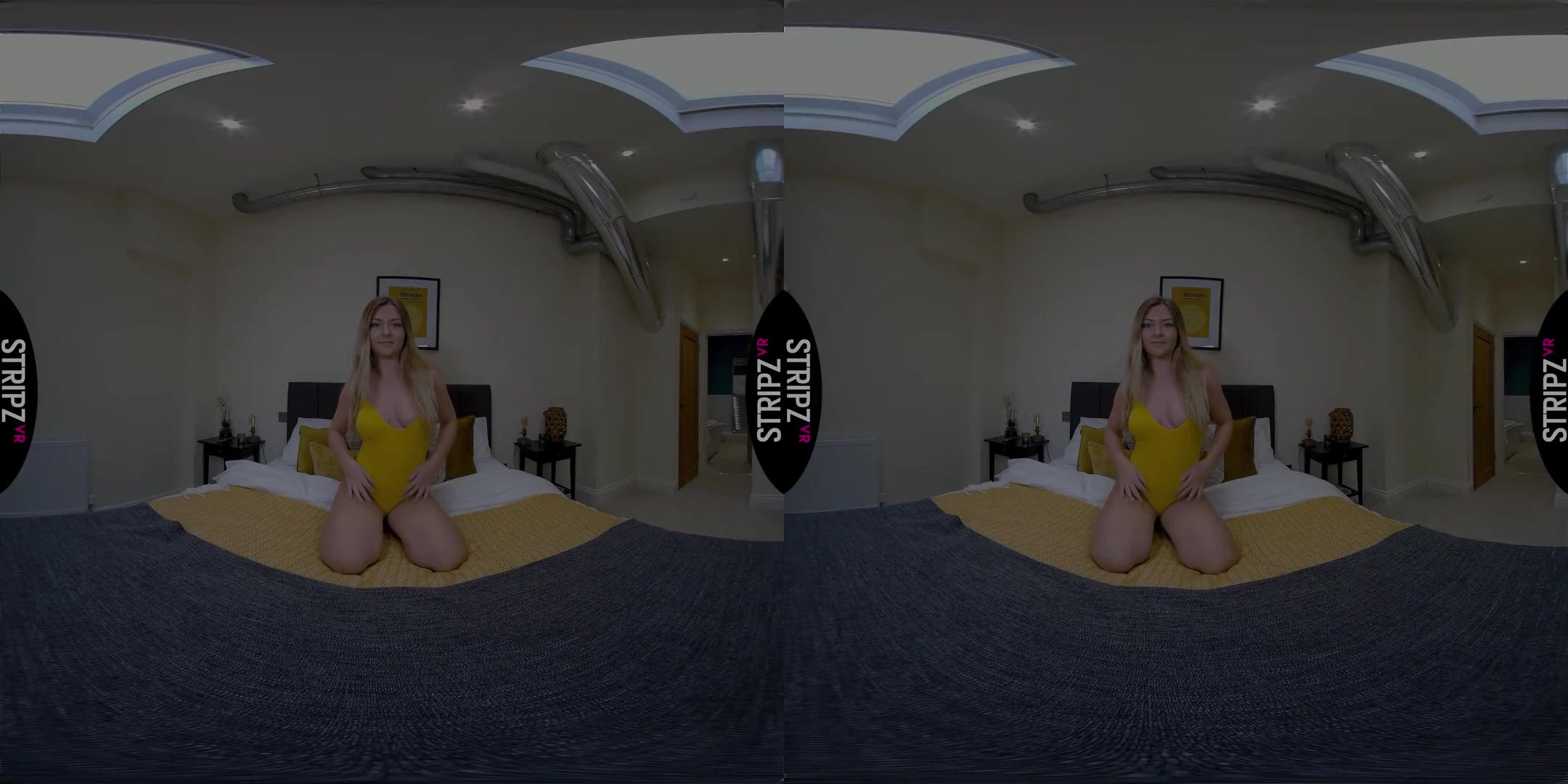 Buxom Babe - Big Tits Blonde Solo Striptease - SexLikeReal