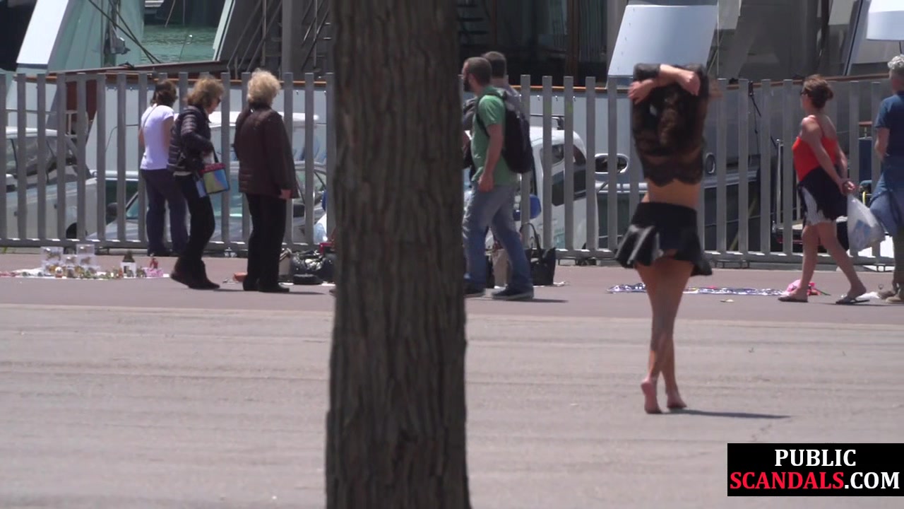 Shameless 19yo whipped outdoor at public place by BDSM fem