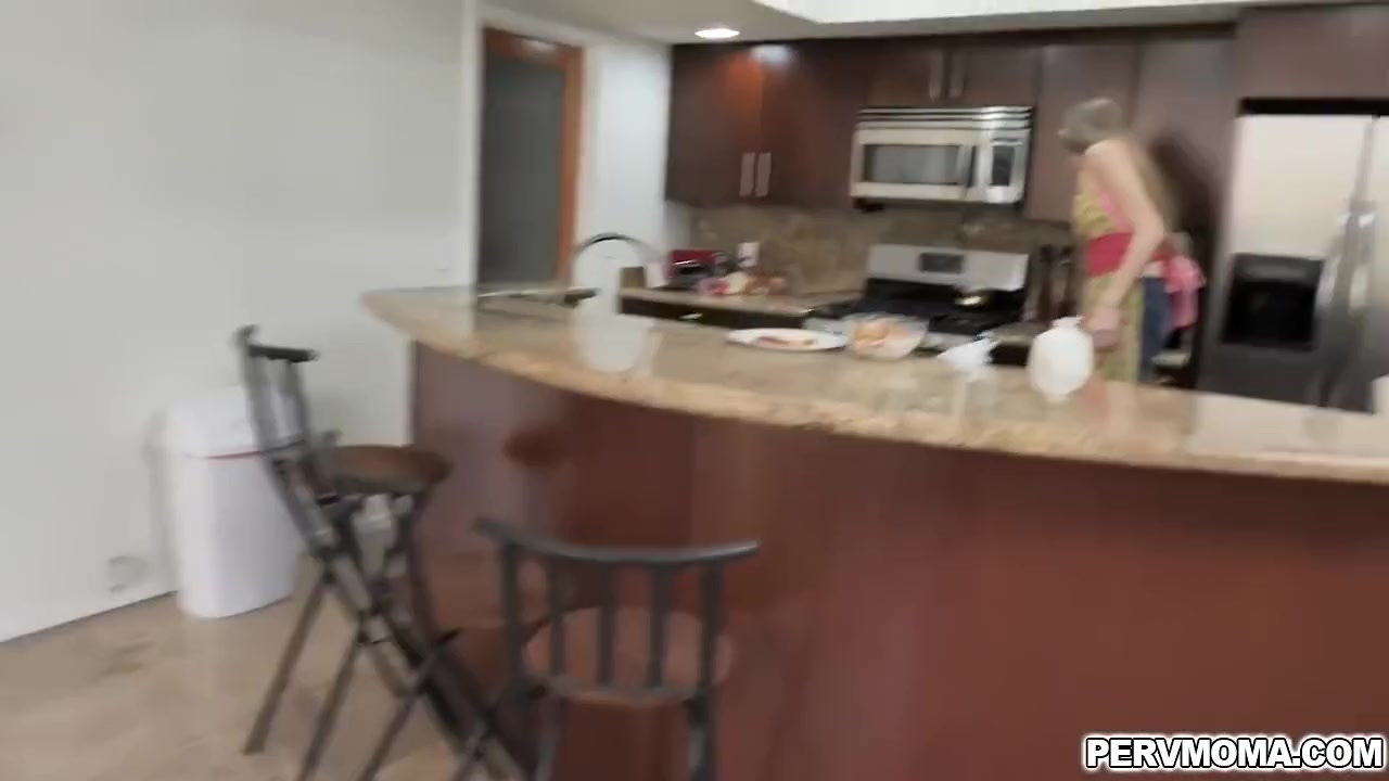 Sexy Step mom Sucking Her Stepsons Young Dick Under The Tabl