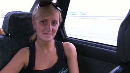 slut sucks in the car in front of everyone