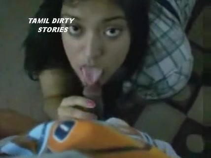 Inventive Latina bitch giving a blowjob with a little ice