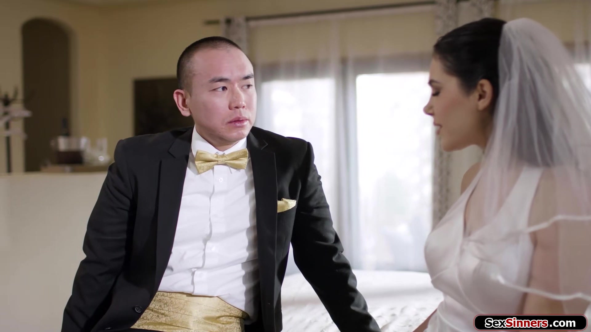 Busty bride cheat on wedding day and is licked n anal fucked